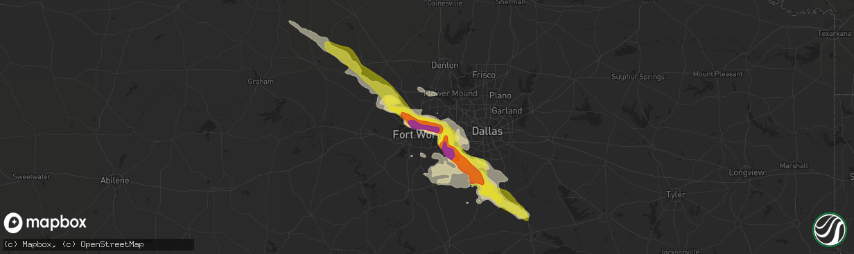 Hail map in Haltom City, TX on April 27, 2020