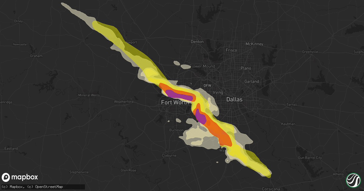 Hail map in Haltom City, TX on April 27, 2020