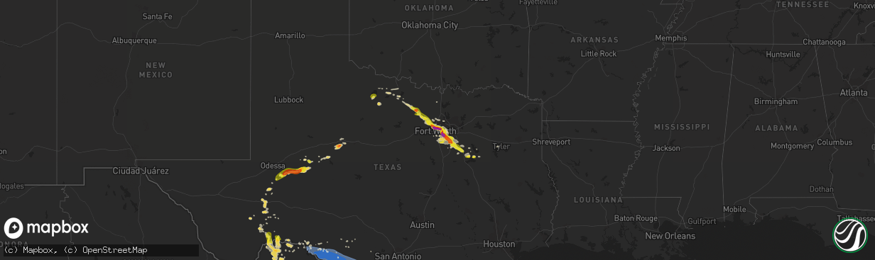 Hail map on April 27, 2020