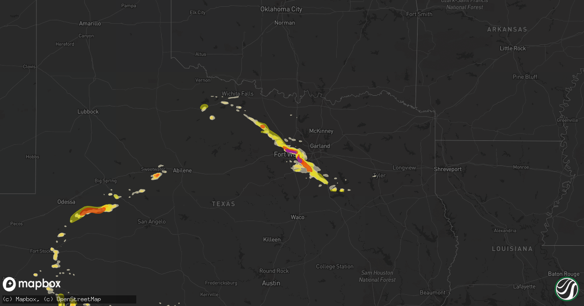 Hail map on April 27, 2020