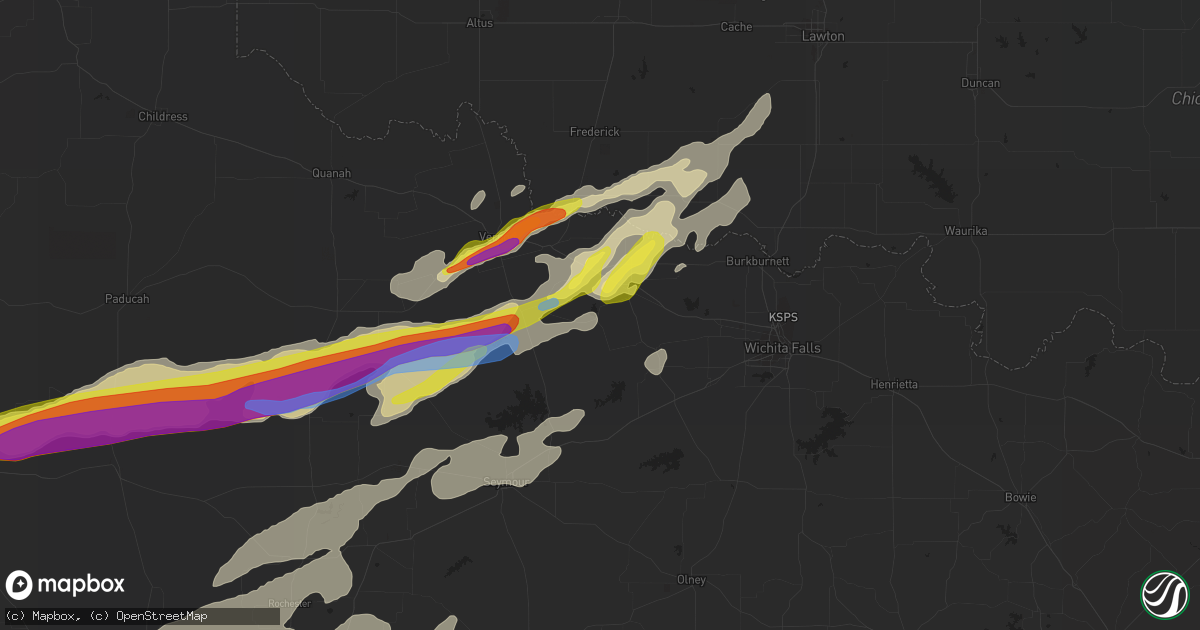 Hail map in Electra, TX on April 27, 2021