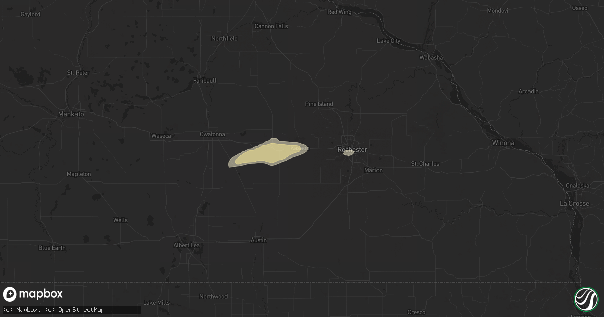 Hail map in Kasson, MN on April 27, 2021