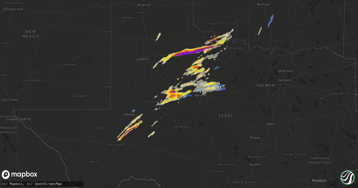 Hail map on April 27, 2021