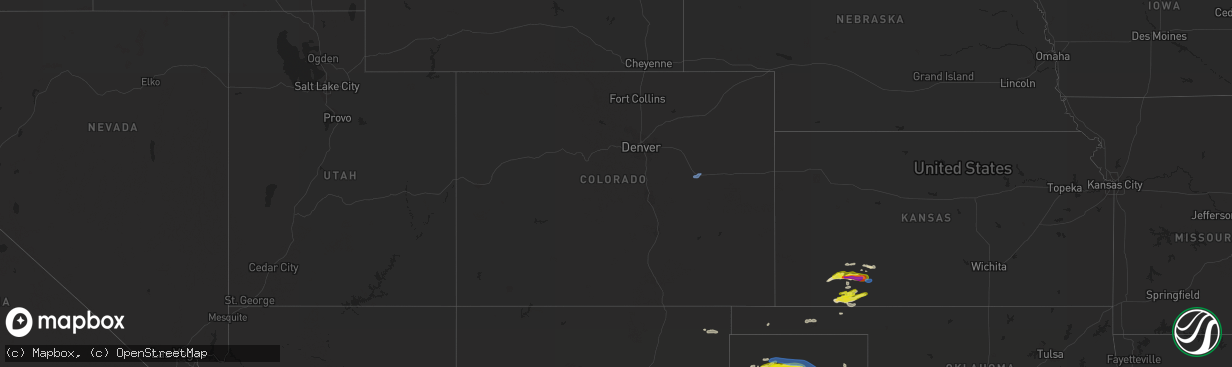 Hail map in Colorado on April 27, 2022