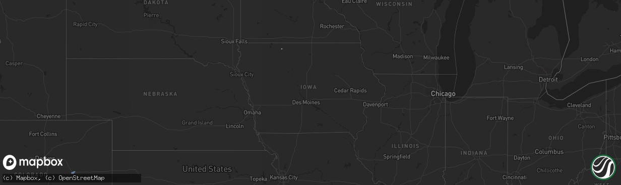 Hail map in Iowa on April 27, 2022