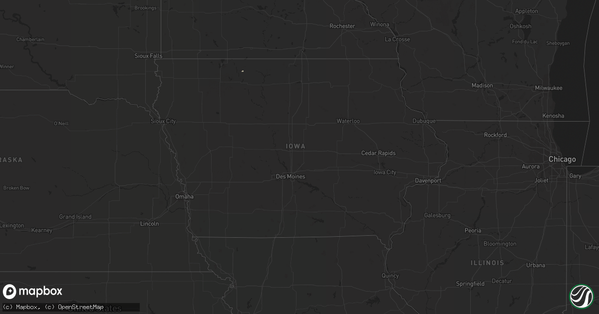 Hail map in Iowa on April 27, 2022