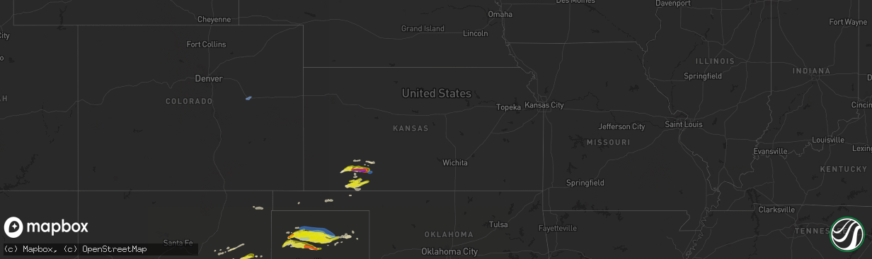 Hail map in Kansas on April 27, 2022