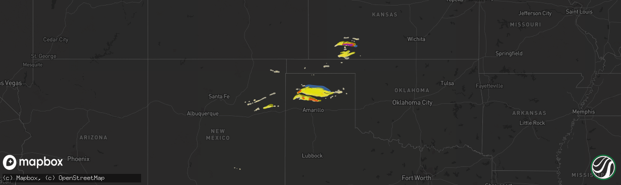 Hail map on April 27, 2022