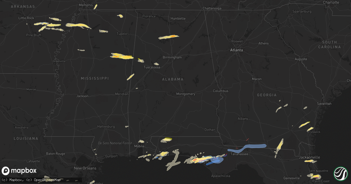 Hail map in Alabama on April 27, 2023