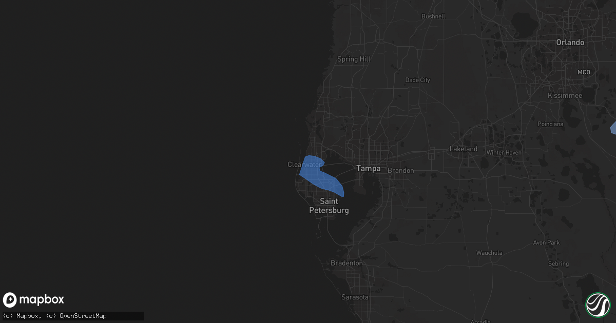 Hail map in Clearwater, FL on April 27, 2023