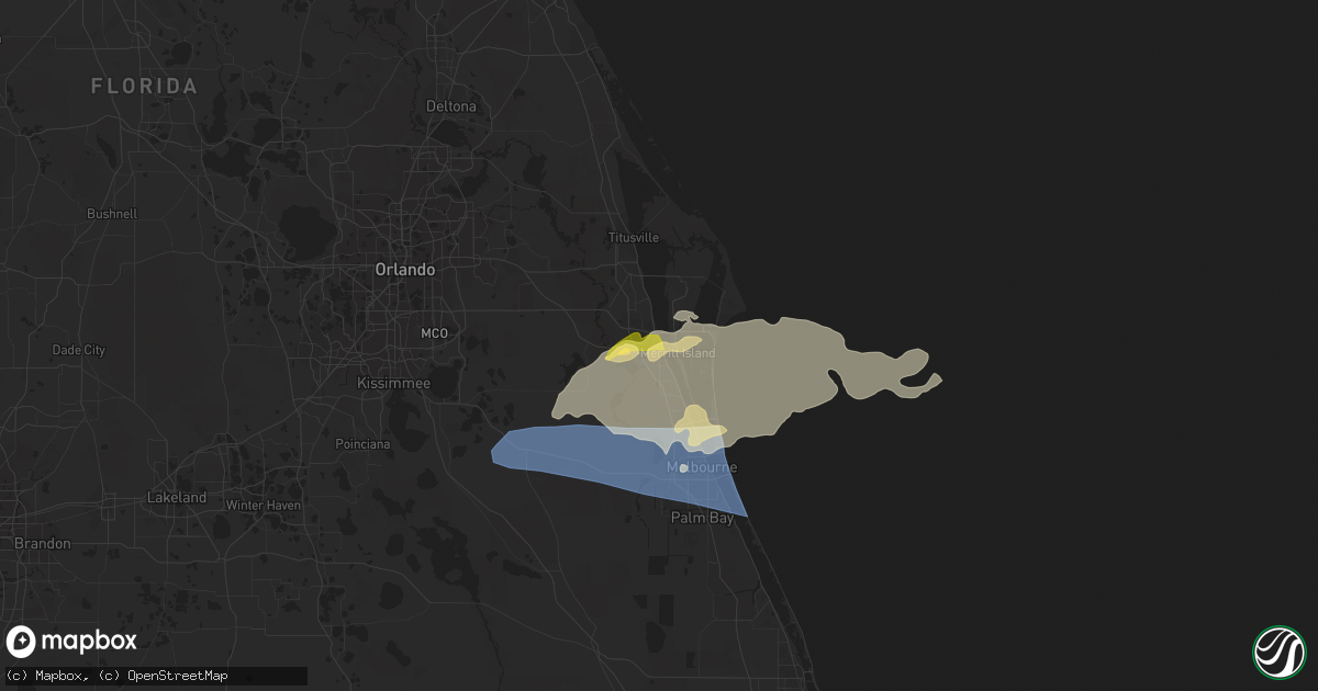 Hail map in Cocoa, FL on April 27, 2023