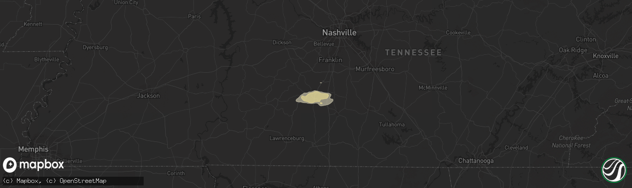 Hail map in Columbia, TN on April 27, 2023