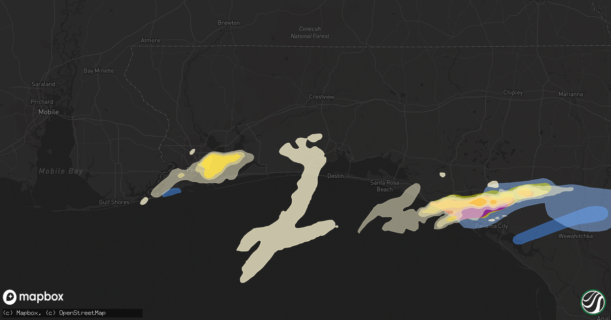 Hail map in Fort Walton Beach, FL on April 27, 2023