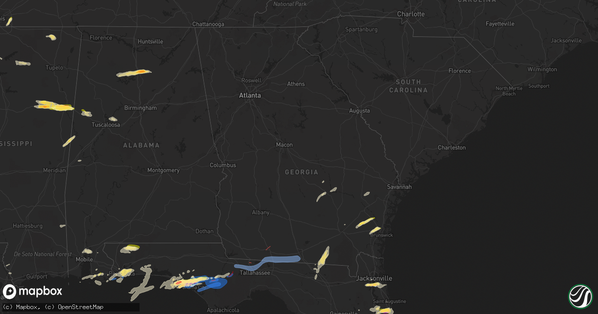 Hail map in Georgia on April 27, 2023