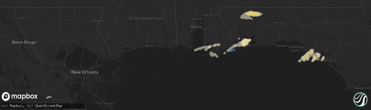 Hail map in Gulf Shores, AL on April 27, 2023