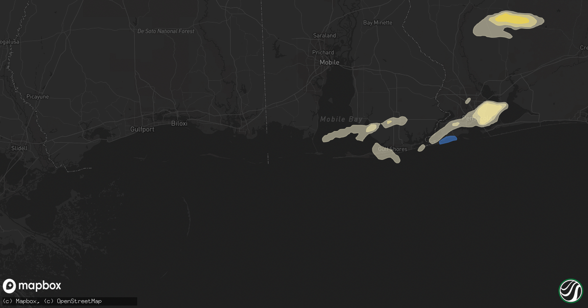 Hail map in Gulf Shores, AL on April 27, 2023