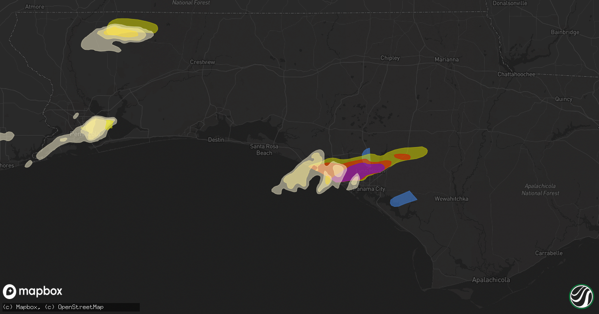 Hail map in Inlet Beach, FL on April 27, 2023