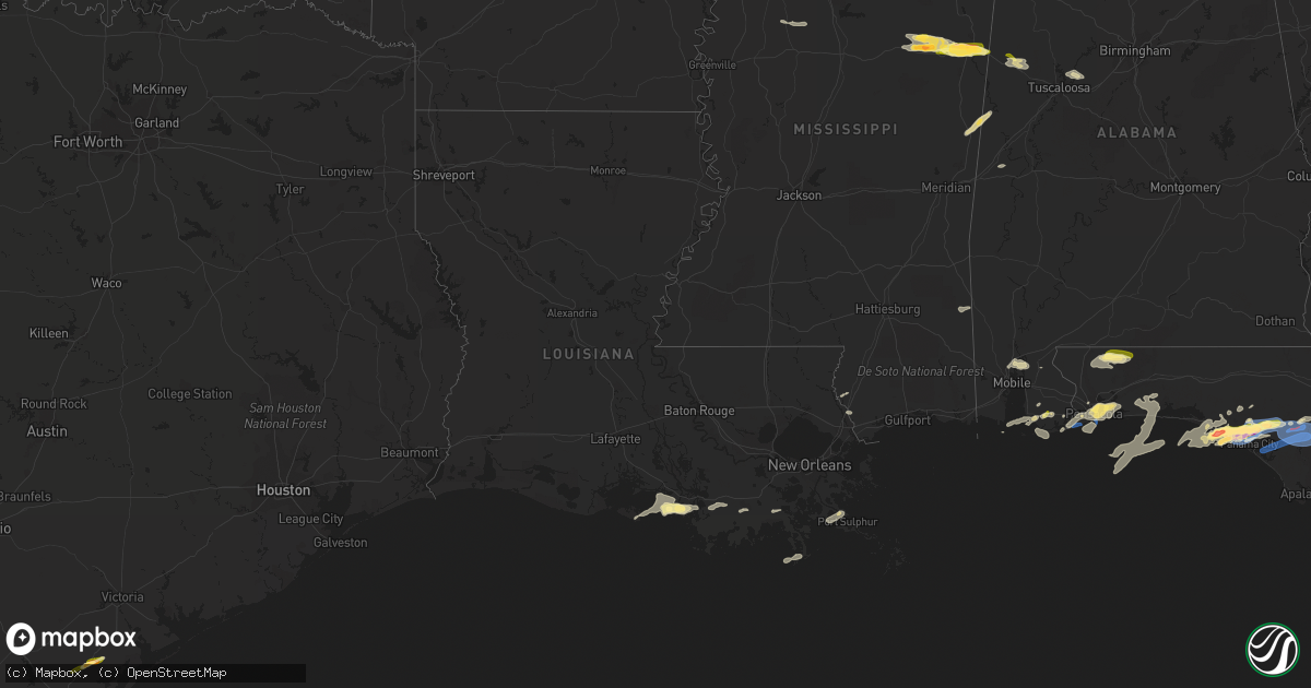Hail map in Louisiana on April 27, 2023