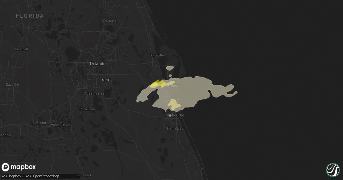 Hail map in Merritt Island, FL on April 27, 2023