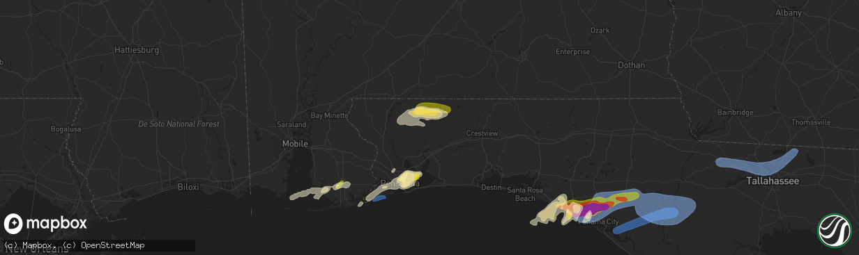 Hail map in Milton, FL on April 27, 2023