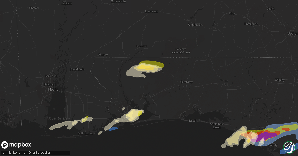Hail map in Milton, FL on April 27, 2023