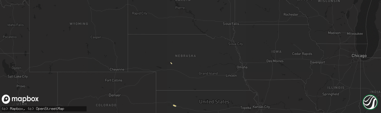 Hail map in Nebraska on April 27, 2023