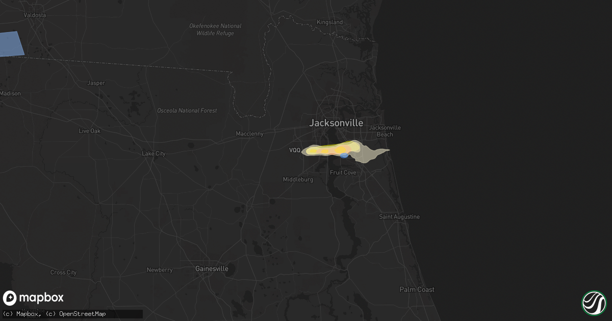 Hail map in Orange Park, FL on April 27, 2023