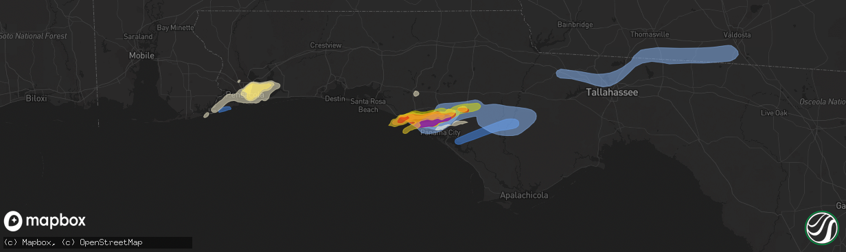 Hail map in Panama City Beach, FL on April 27, 2023