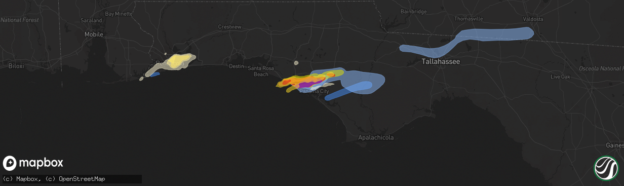 Hail map in Panama City, FL on April 27, 2023