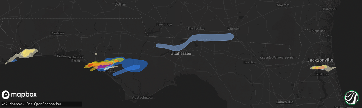 Hail map in Tallahassee, FL on April 27, 2023