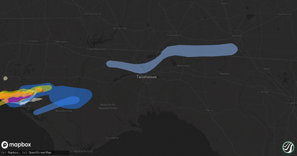 Hail map in Tallahassee, FL on April 27, 2023