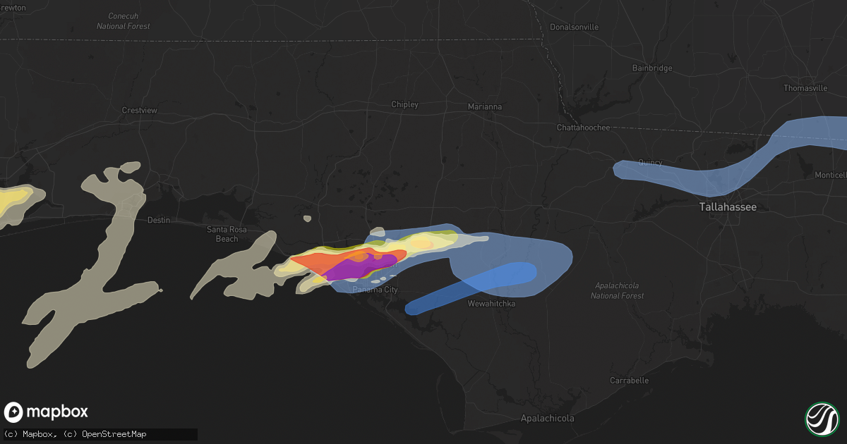 Hail map in Youngstown, FL on April 27, 2023
