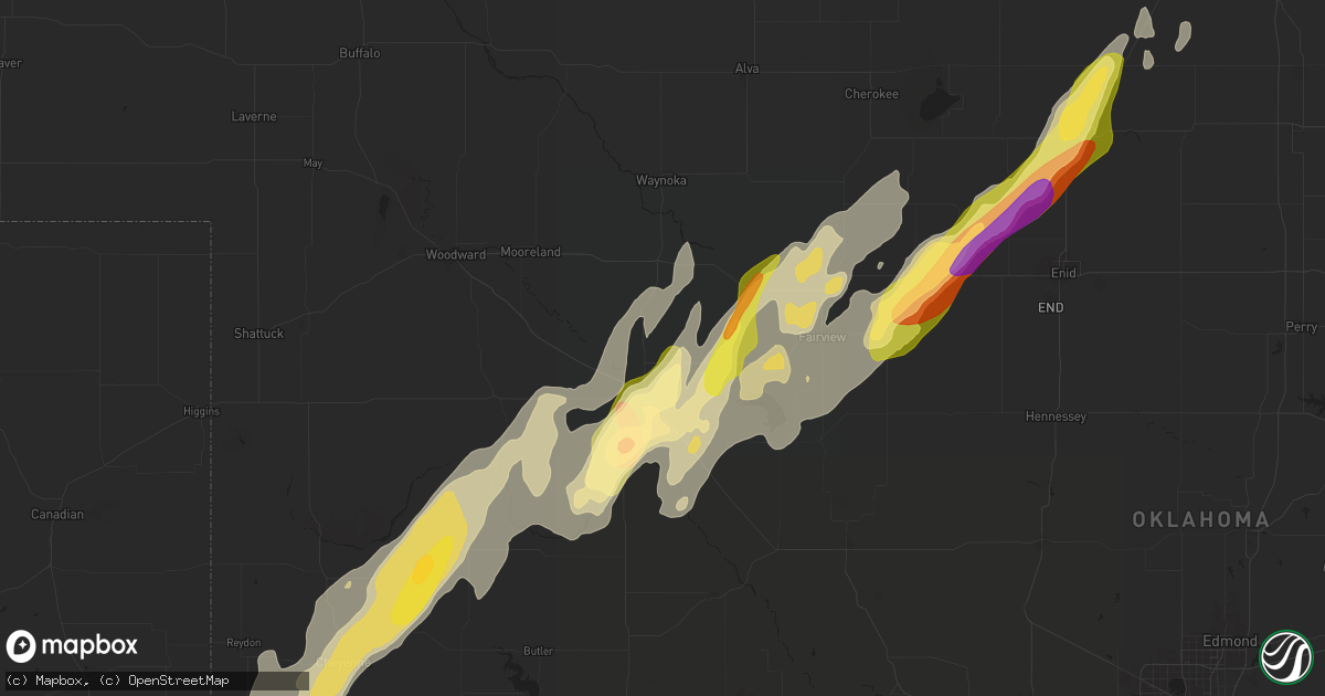 Hail map in Chester, OK on April 27, 2024