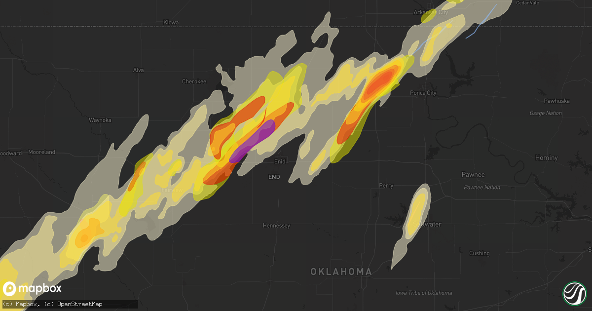 Hail map in Enid, OK on April 27, 2024