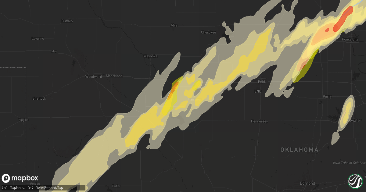 Hail map in Fairview, OK on April 27, 2024