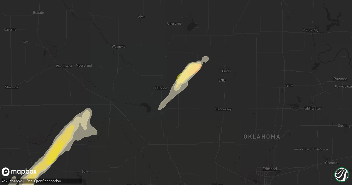 Hail map in Isabella, OK on April 27, 2024