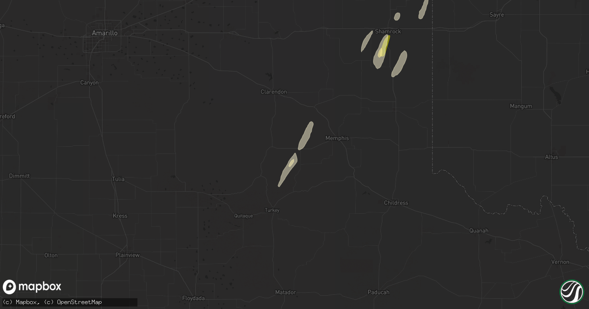 Hail map in Lakeview, TX on April 27, 2024