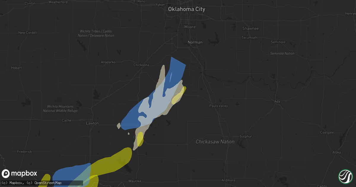 Hail map in Lindsay, OK on April 27, 2024