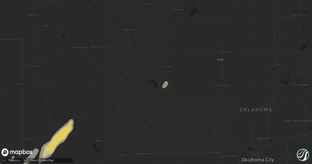 Hail map in Longdale, OK on April 27, 2024
