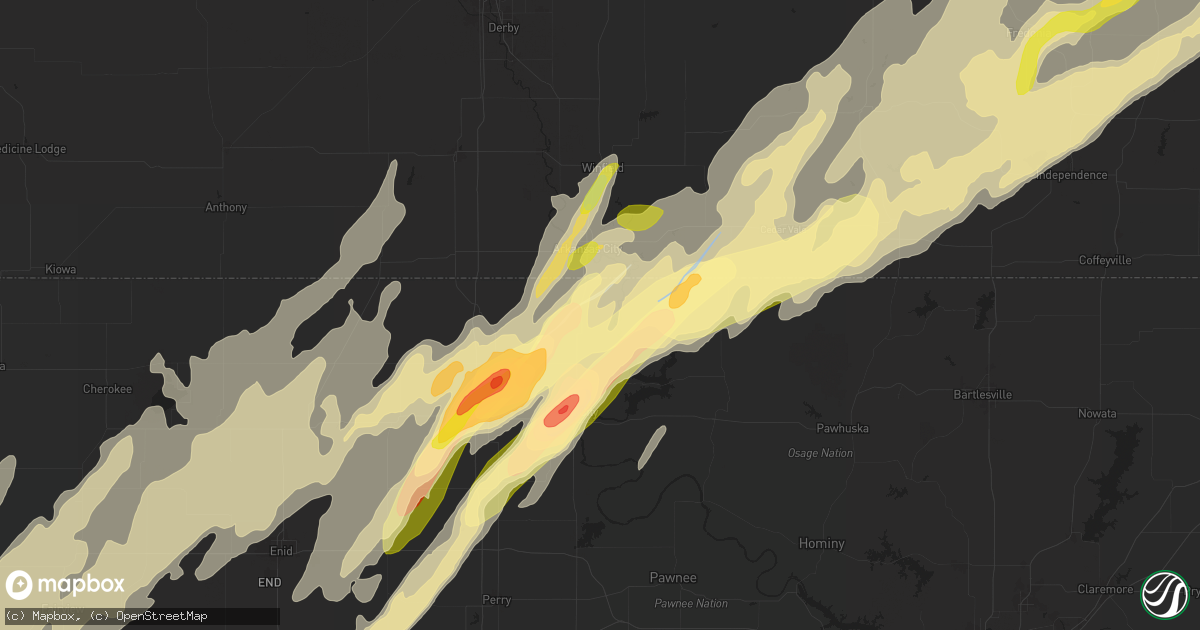 Hail map in Newkirk, OK on April 27, 2024