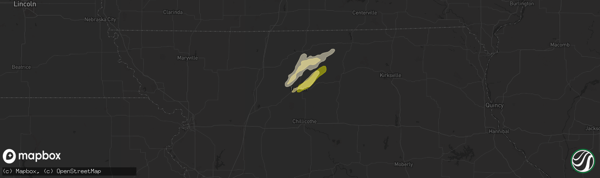 Hail map in Trenton, MO on April 27, 2024