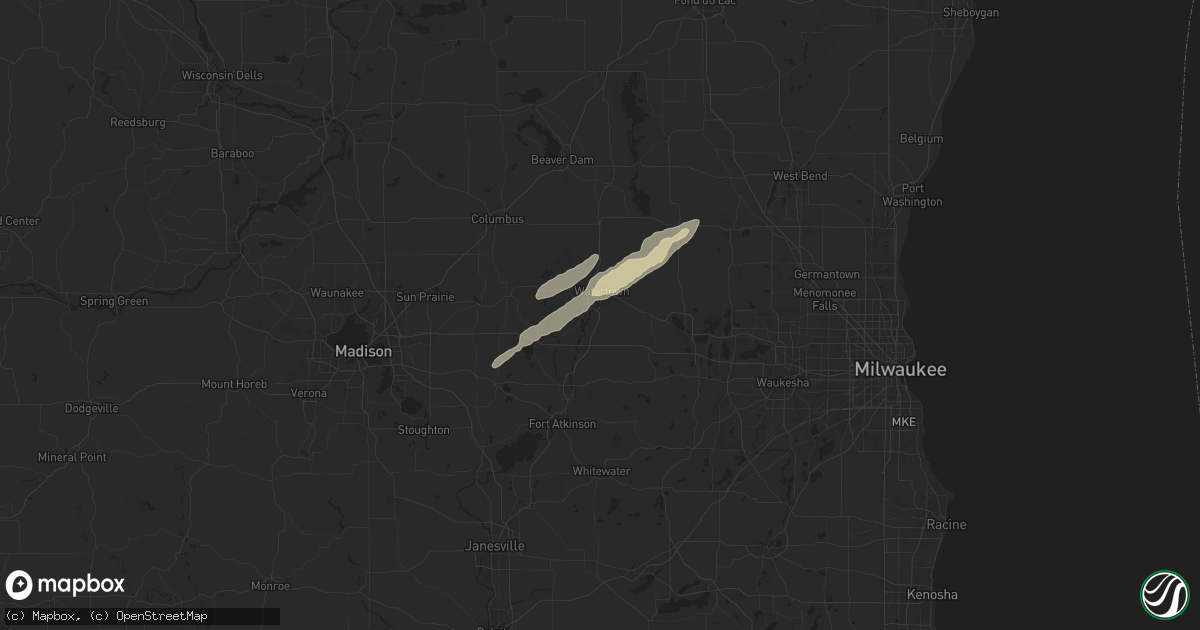 Hail map in Watertown, WI on April 27, 2024