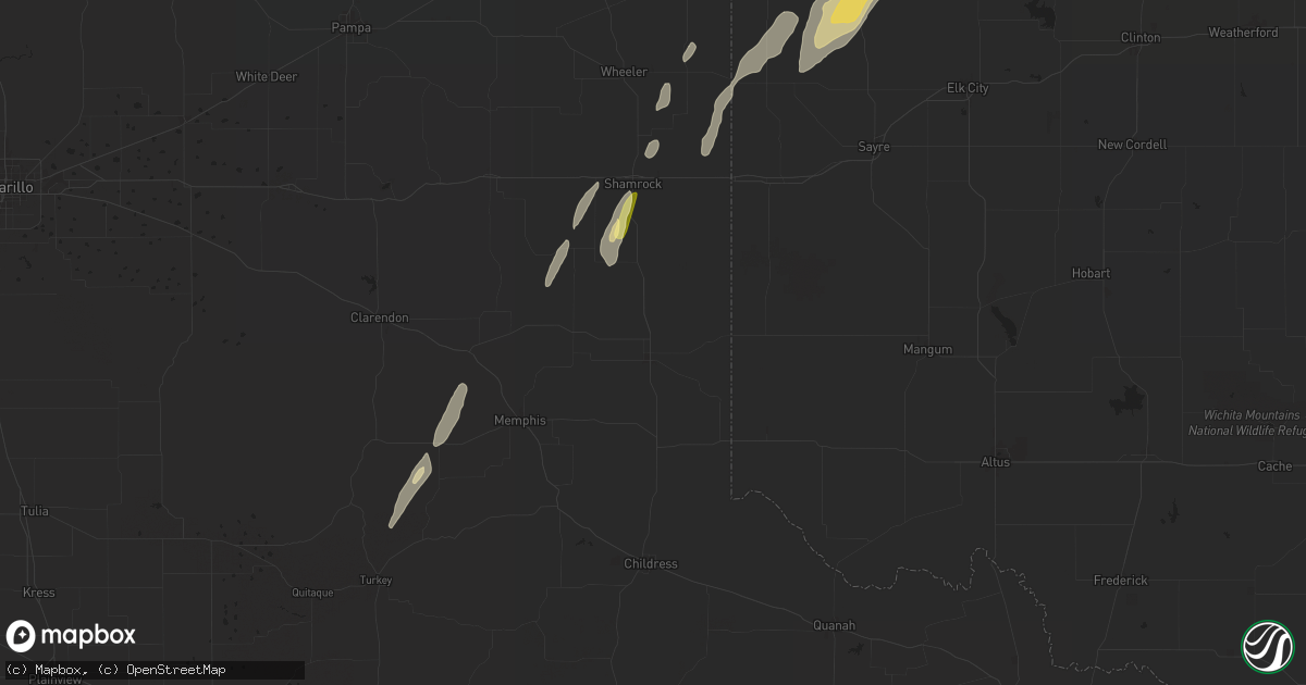 Hail map in Wellington, TX on April 27, 2024