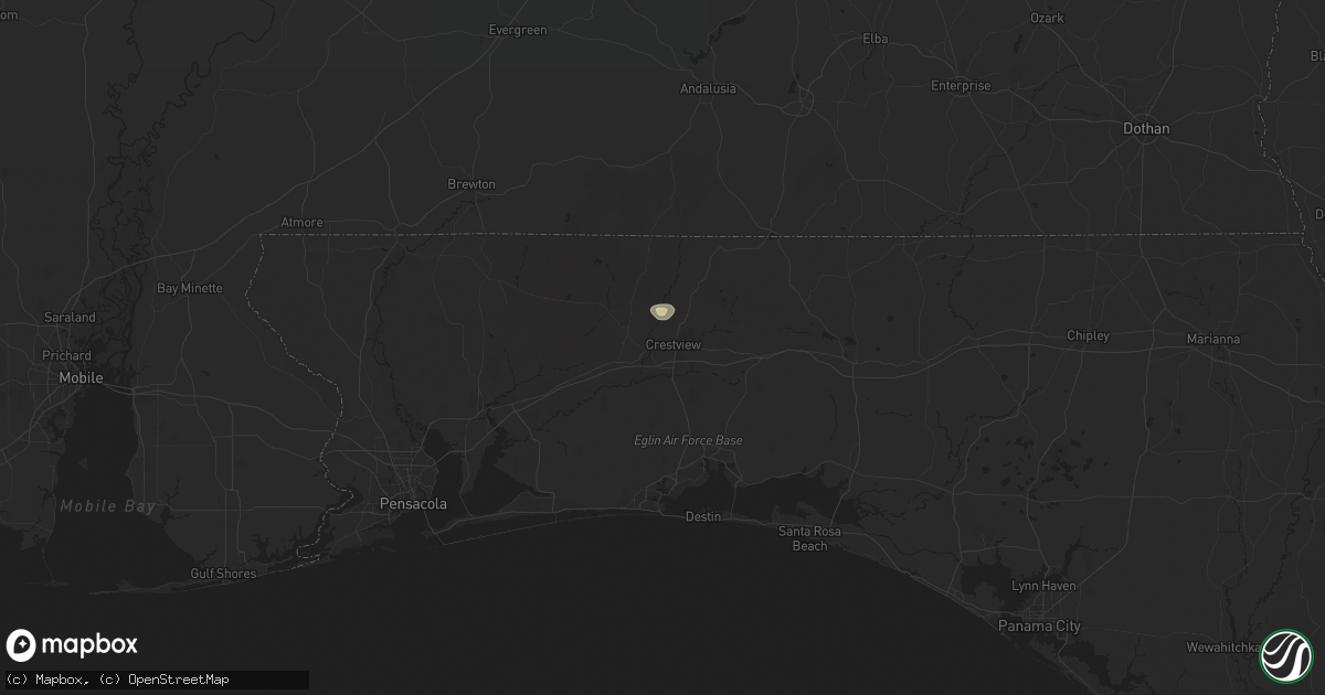 Hail map in Crestview, FL on April 27, 2025