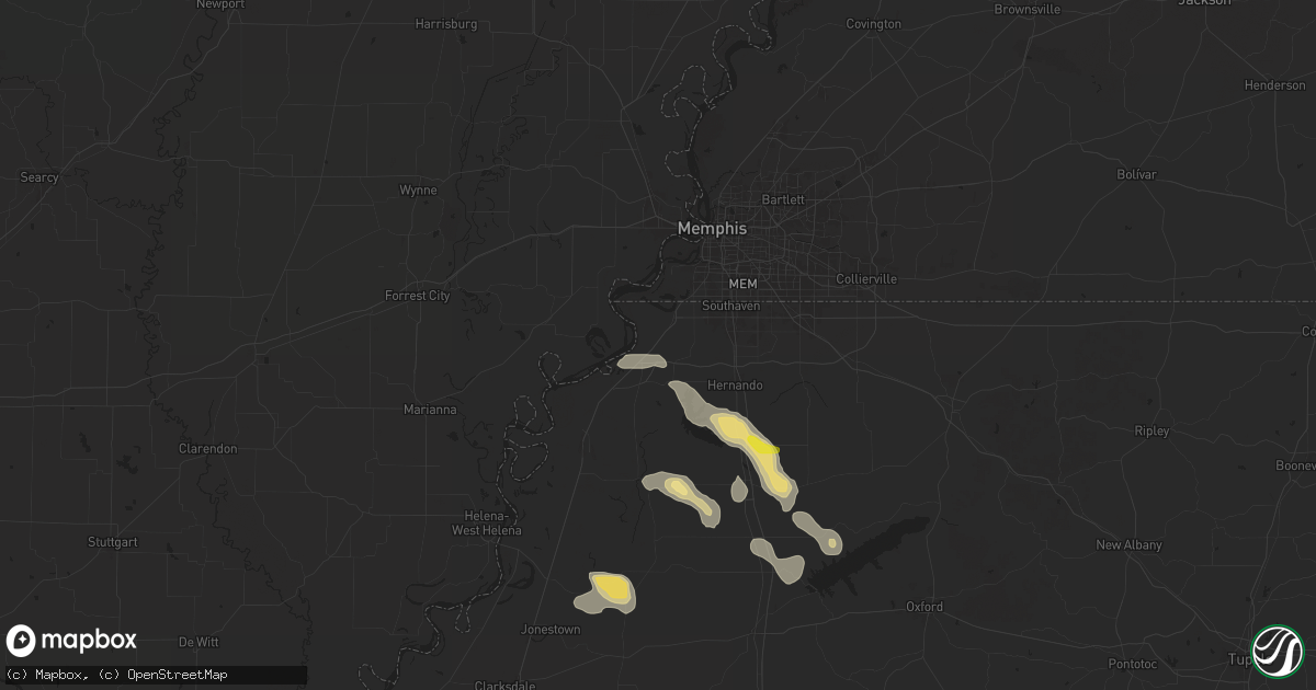 Hail map in Lake Cormorant, MS on April 27, 2025