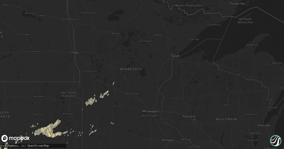 Hail map in Minnesota on April 27, 2025