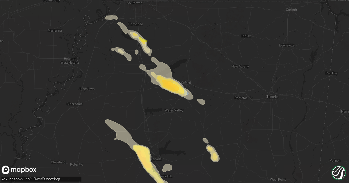 Hail map in Taylor, MS on April 27, 2025