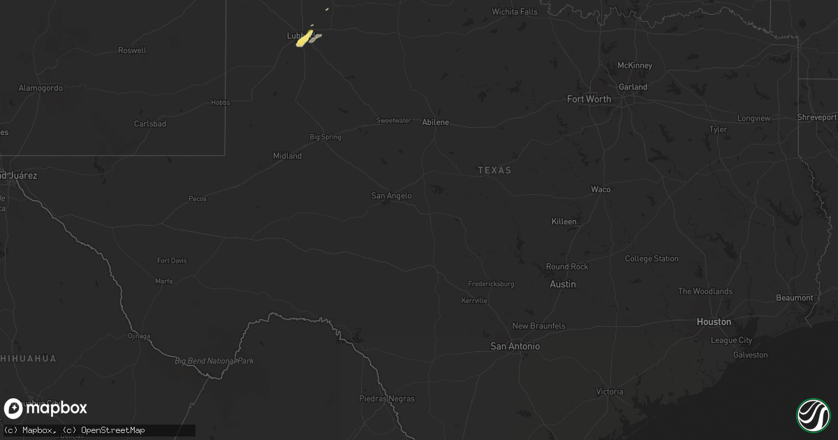 Hail map in Texas on April 27, 2025