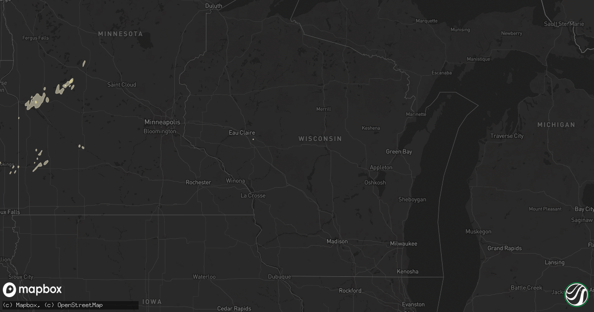 Hail map in Wisconsin on April 27, 2025