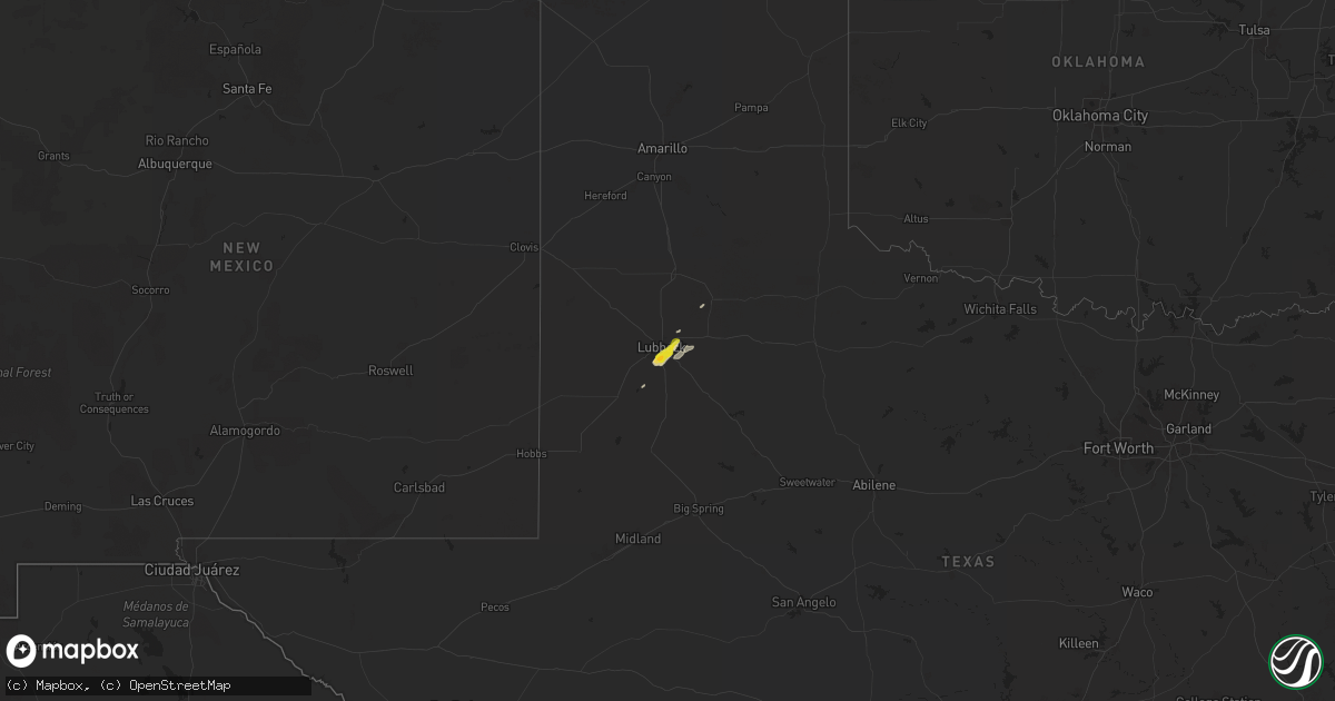 Hail map on April 27, 2025